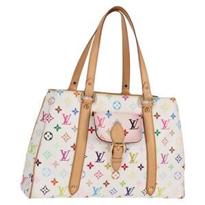 LOUIS VUITTON Monogram Multicolor Aurelia MM Tote Bag White M40094